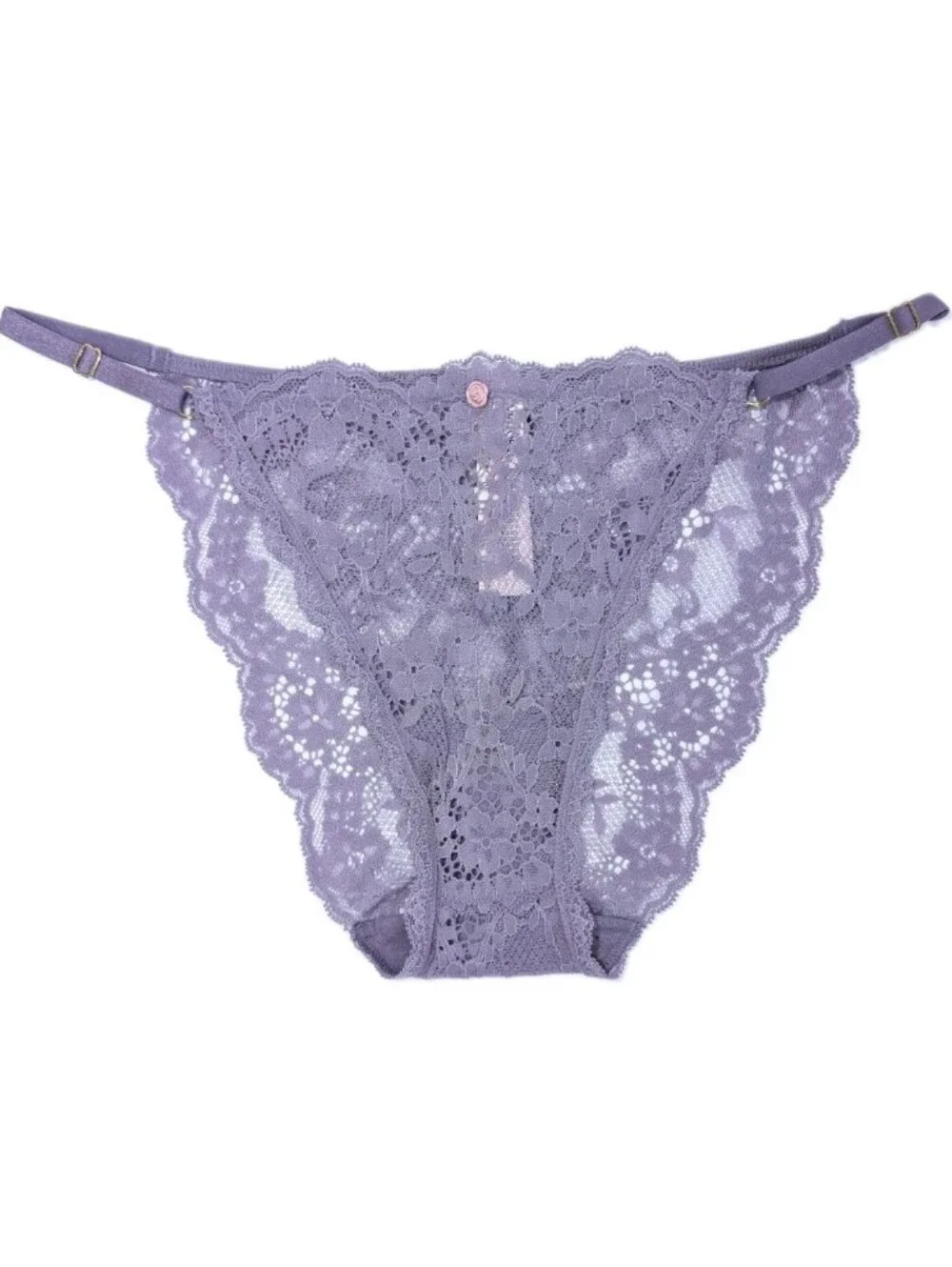 Victoria's Secret Dream Angels String Bikini XL Women Lace Panty sheer VS plum